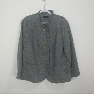 Talbots Women’s Wool Button Up Blazer Jacket Gray Grey Size 18W NWOT $179